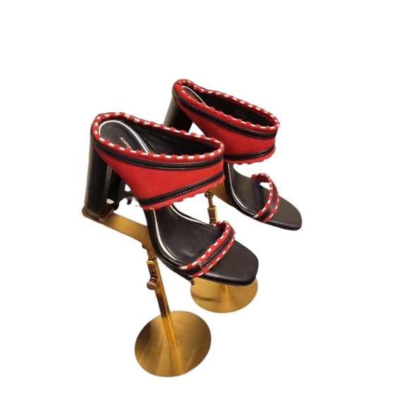 Antonio Melani Red and Black Strappy Sandals - Picture 2 of 4
